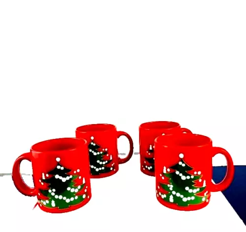 Waechtersbach W Germany Set of Four Christmas Tree Mugs