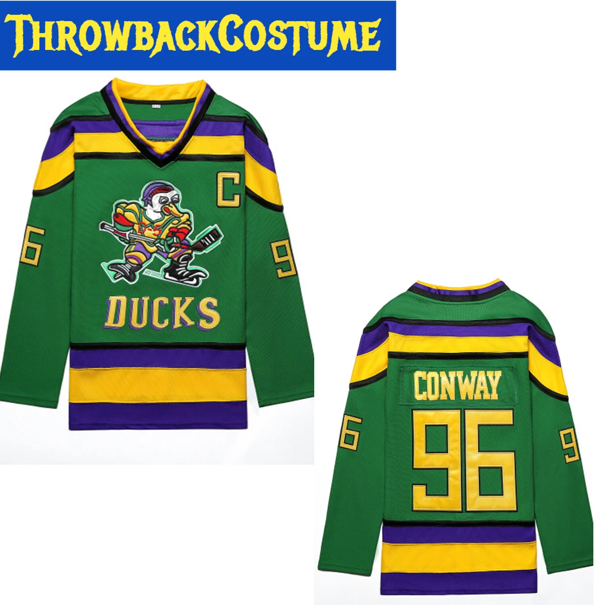 Majestic Athletic Anaheim Ducks 30 Throwback Mighty Ducks Jersey Green