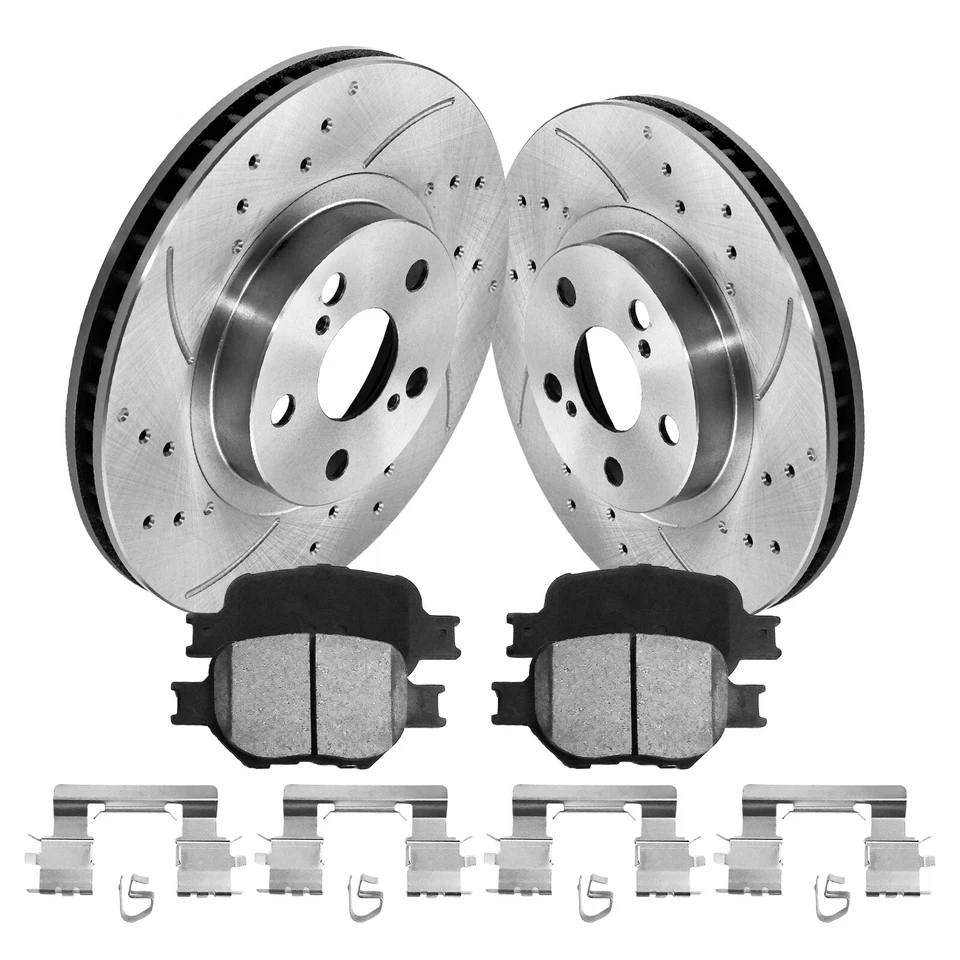 Front Disc Rotors Ceramic Brake Pads for 1998 - 2002 Chevy Prizm Toyota Corolla Foto 4 de 4