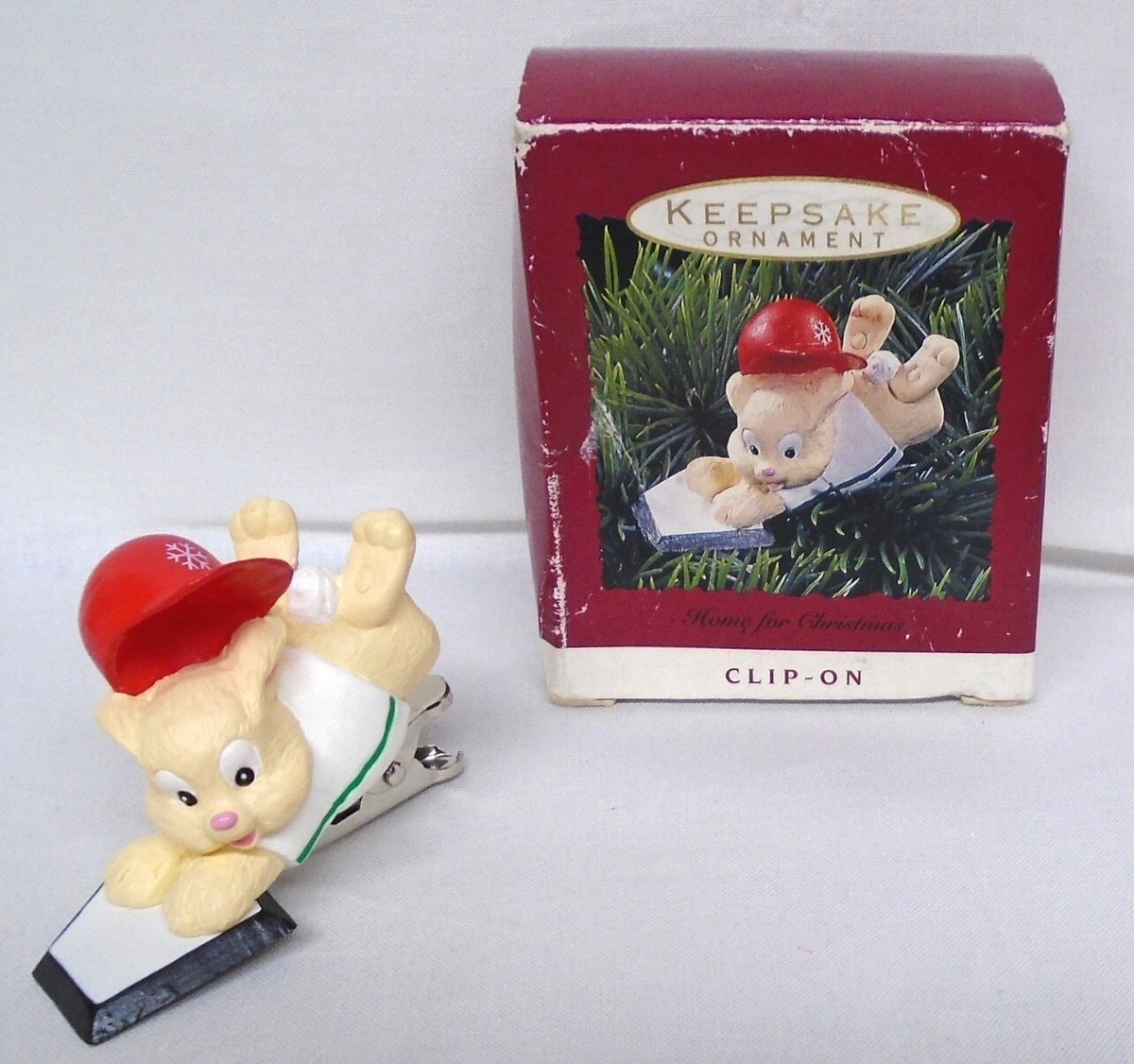 Hallmark Ornament Home for Christmas 1993 Baseball Rabbit at Home