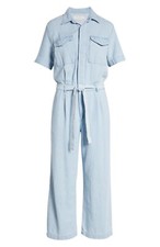 Rag Bone Surplus Chambray Jumpsuit in Light Tone Linen Size Small S