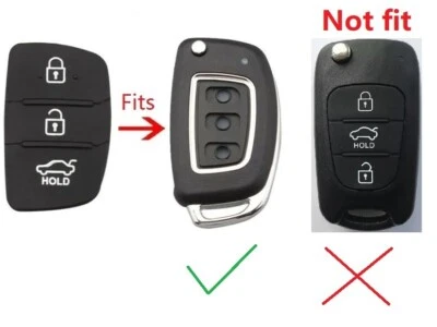 For Hyundai i10 i20 i30 i40 ix20 ix35 3 Button Replacement Rubber Key Remote Fob