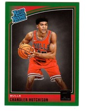 2018-19 Donruss GREEN FLOOD #166 Chandler Hutchison RC CHICAGO BULLS BOISE STATE