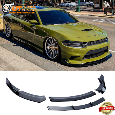 #ad Gloss Black For 2015 2023 Dodge Charger Srt Front Bumper Lip $78.73