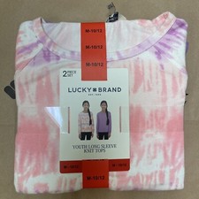 New 2 Piece Set Lucky Brand Youth Long Sleeve Knit Tops, Size: M 10-12