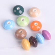 20pcs Mixed 12x7mm Rondelle Ceramic Porcelain Loose Spacer Beads lot Findings