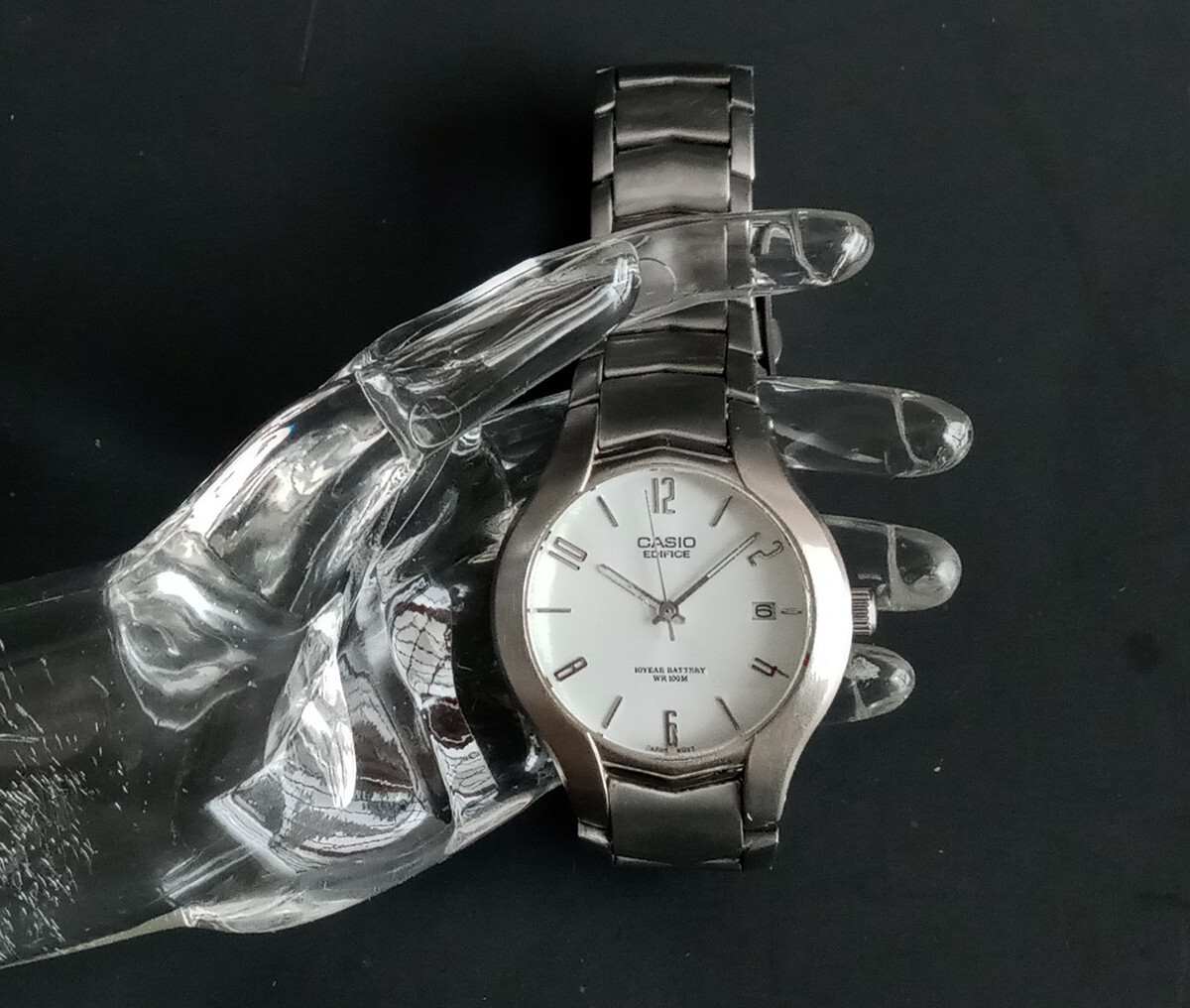 CASIO EDIFICE 2719 EF-107 Silver Tone Quartz Unisex Watch New 10 - Main Image