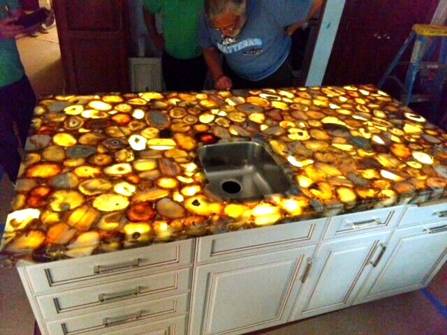 Natural Agate Countertop Slab for Kitchen Vanity and Interior Decor