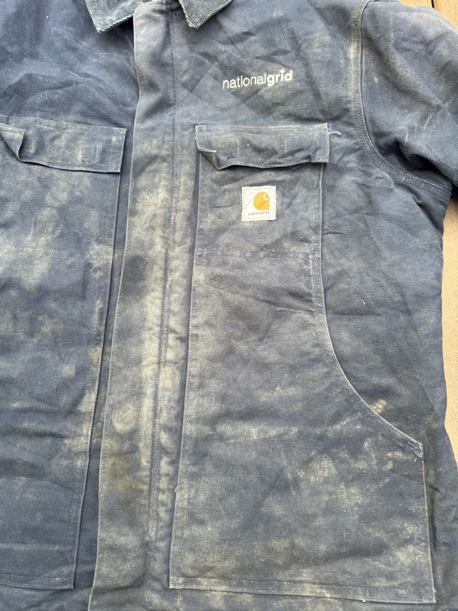 Carhartt C03 DNY Blue Quilt Lined Arctic Coat Jacket Canvas Mens