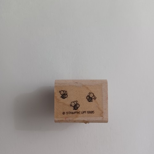 Stampin Up Flying Bees 1995 Wood/Rubber Stamp Vintage Mounted **INK STAINING* - Picture 11 of 11