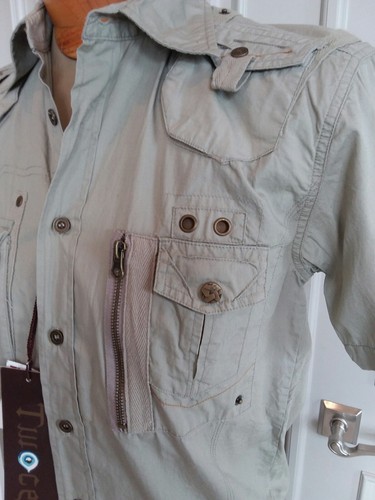 Twoce short sleeve plenty pockrts shirt sz S NWT - Picture 4 of 6