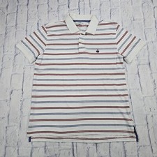 Brooks Brothers MENS XL Slim Fit Performance Polo Solid White Blue Red Shirt
