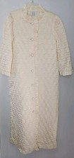 ARIEL Quilted Robe House Coat Ivory Size Medium Vintage
