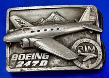 The Boeing 247D High Speed Aircraft Vintage 1986 Belt Buckle by Siskiyou