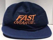 Vintage Fast Orange Blue Trucker Hat Snapback Farm Sportsman Cleaner Agriculture
