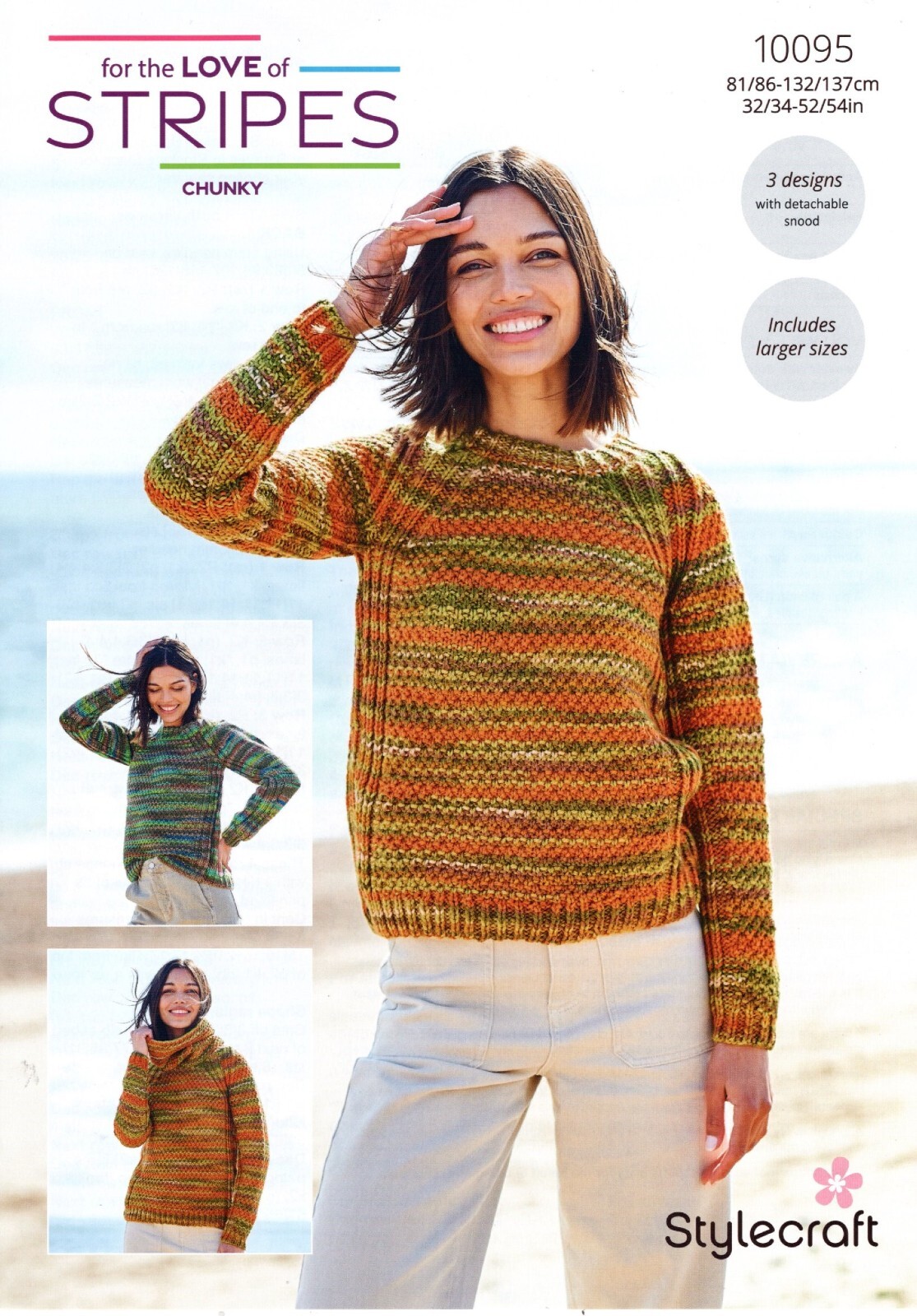 Stylecraft Chunky Knitting Pattern - 10095 Ladies Sweaters (3 Designs)