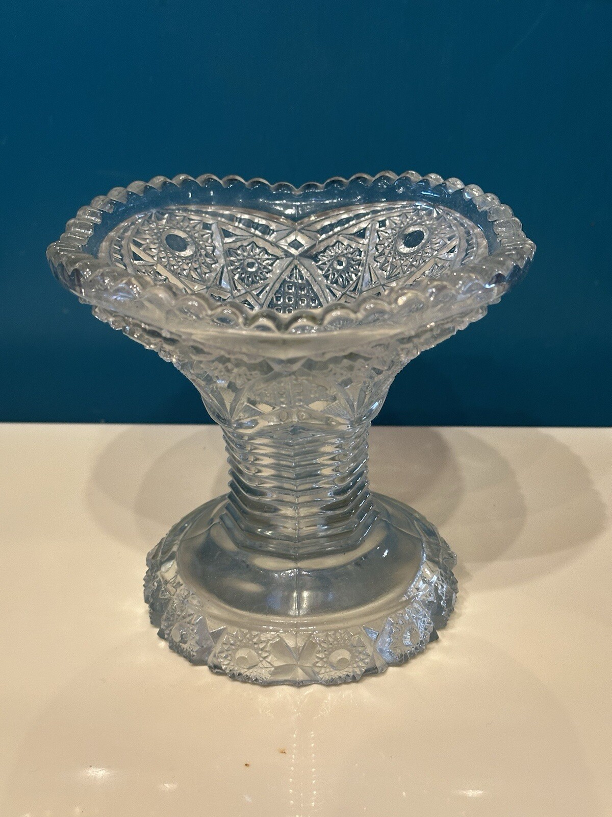 Vintage 5 Inch Glass Punch Bowl Pedestal Holder