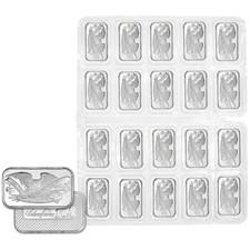 TWENTY 1 oz. SilverTowne Silver Bar - Retro Bald Eagle Design - 999 Fine