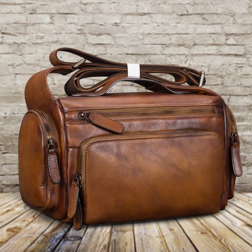 Genuine Leather Purses and Handbags for Men Messenger Bag Crossbody Shoulder Bag - Picture 2 of 15