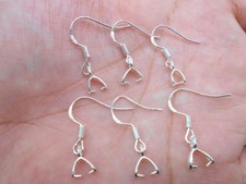 100PCS Jewelry DIY Findings 925 Sterling silver Pinch Bail Hook Earring Wire