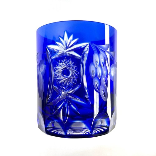 Vintage Nachtmann Traube Cobalt Crystal Whiskey Tumblers x 2 Glasses 8 Available - Picture 6 of 14