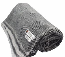 Himalayan Cashmere Throw Natural Black Color Blanket 54"x108" Hand Made in Nepal