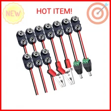 DAIERTEK 10pcs 9V Battery Connector 9 Volt Battery Snap Clip I Type with 2 Pairs