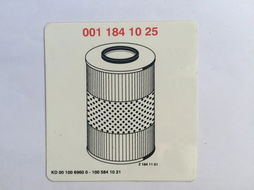 Aufkleber Ölfilter Mercedes 600 W100 300SEL 6.3 W109 450SEL 6.9 W116 M100 W 100 
