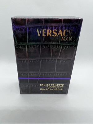 Versace Man Edt  by Versace (Purple)  3.4oz 100ml Rare Discontinued Htf