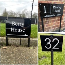 FREESTANDING HOUSE SIGN DOOR NUMBER ADDRESS ALLOTMENT GROUND PLAQUE POST SIGN