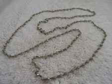 Goldtone Green Glass Bead Chain Necklace