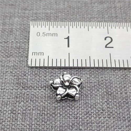 10 piezas de cuentas de flores de plata esterlina 925 de 2 caras para pulsera floral - Imagen 2 de 4