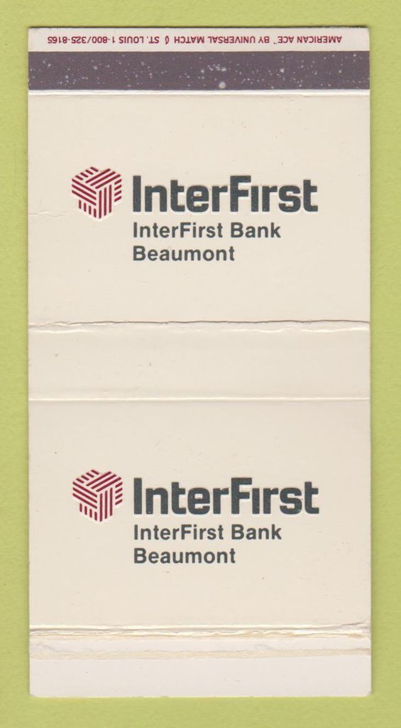 Matchbox - Inter First Bank Beaumont TX CREASE