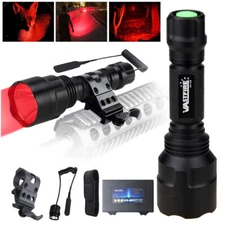 Red LED Torch Hunting Light Predator Hog Flashlight with QD Offset Mount & Box