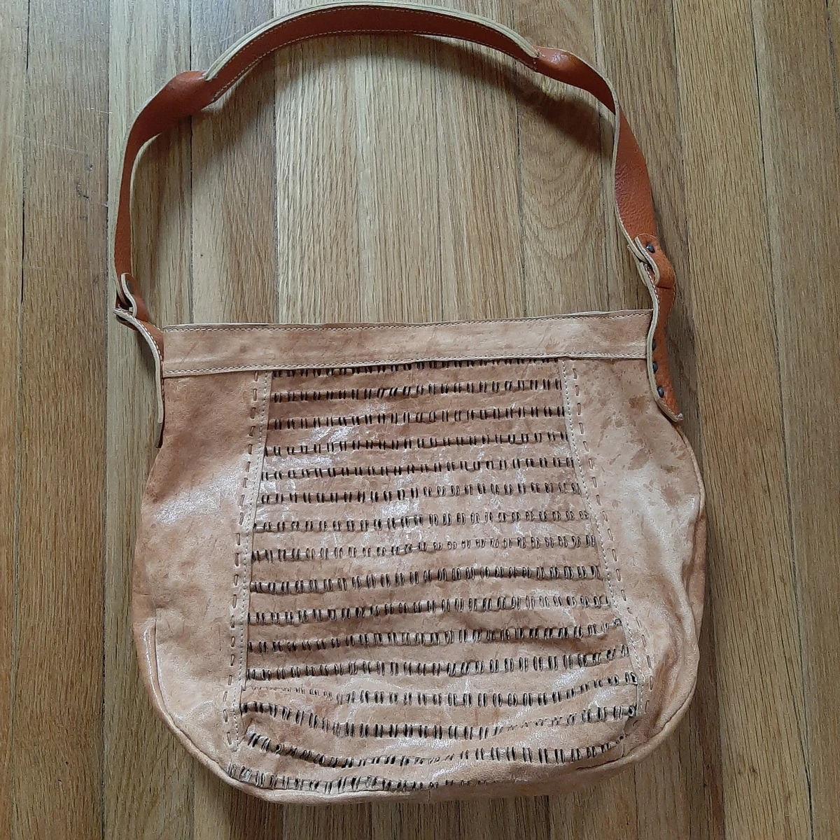Vin Baker Perforated Leather Handbag Shoulder Bag Purse EUC eBay
