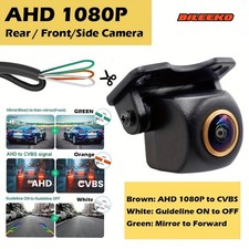 1080P Fisheye Wide-Angle Rear/Front/Side View Camera AHD/CVBS Guideline ON/OFF