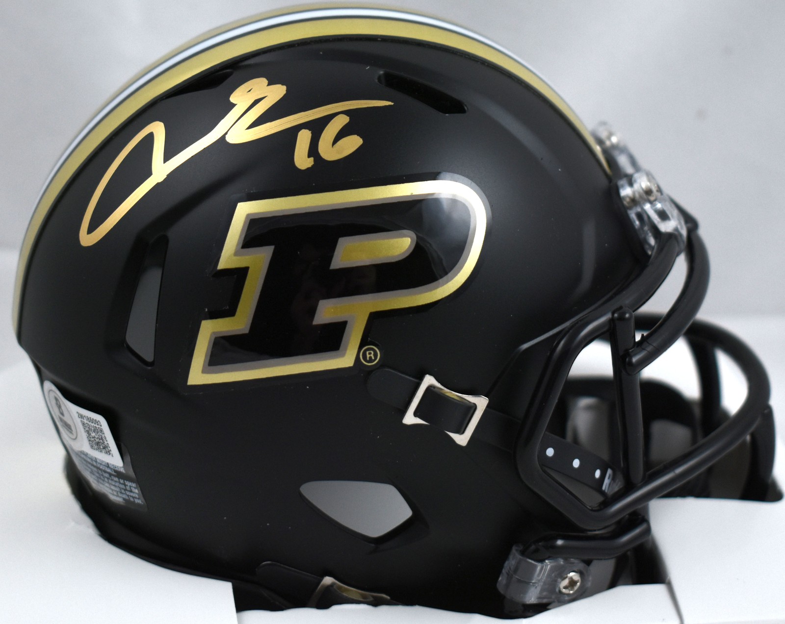 Aidan O'Connell Autographed Signed Purdue Black 2024 Speed Mini Helmet - Beckett W Holo 