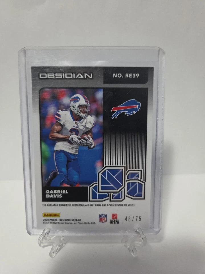 2020 Panini Obsidian Gabriel Davis /75 Eruption Rookie Patch - Image 4 of 4