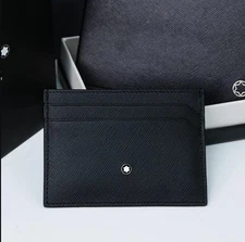 Montblanc Men’s Black Leather 5CC Card Holder – Model 114603 – New in Gift Box