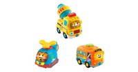 Tut Tut Baby Flitzer - 3Er-Set Reisebus, Helikopter, Betonmischer