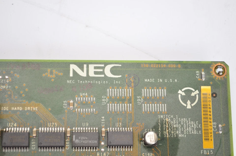 158-026154-500-A 158-022154-000-B NEC System Mother Board Vintage - Image 4 of 4
