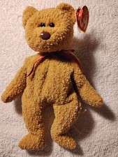 Ty Beanie Babies Curly The Bear Plush Toy  4052 IN MINT CONDITION W/ TAG ERRORS