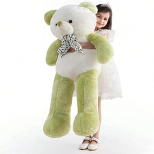 Giant 47" Teddy Bear Stuffed Animal - Huge Plush Toy Green/Apricot Birthday Gift