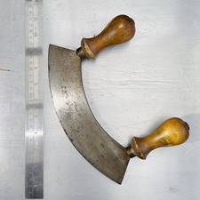True Antique English Mezzaluna Rocking Chopper tool Double Handle 225 Guarantee