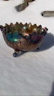Antique Fenton “Orange Tree” Carnival Glass Ruffled Bowl Iridescent c1910