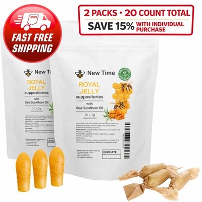 2 Pack Bee Royal Jelly Suppositories   Natural Formula for Men and Women