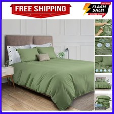 Sage Green Duvet Cover Queen Size, Microfiber Duvet Cover with Zipper, Duvet ...