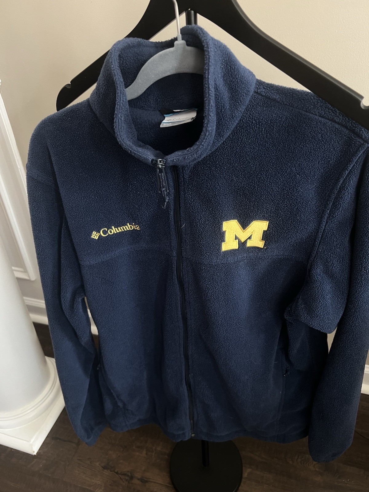 Columbia Fleece Michigan Wolverines Full Zip Coat Jacket Mens Size Medium thumbnail 3
