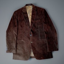 Chaps Men's 42L Dark Brown Corduroy 2 Button Blazer Sports Coat Jacket