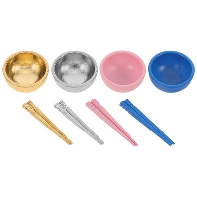 4 Set Dollhouse Mini Tableware Miniature Toys Kitchen Accessories Bowls for
